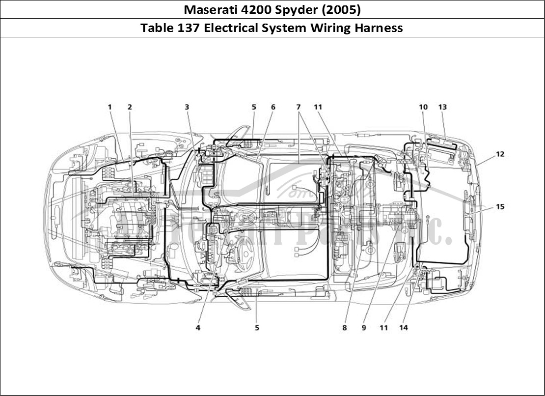 Ferrari Parts Maserati 4200 Spyder (2005) Page 137 Electrical System