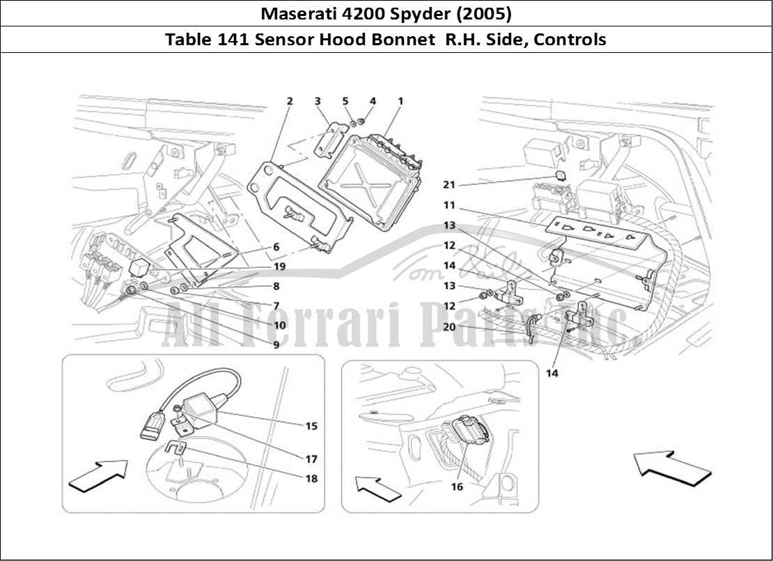 Ferrari Parts Maserati 4200 Spyder (2005) Page 141 R.H. Side Trunk Bonnet Se