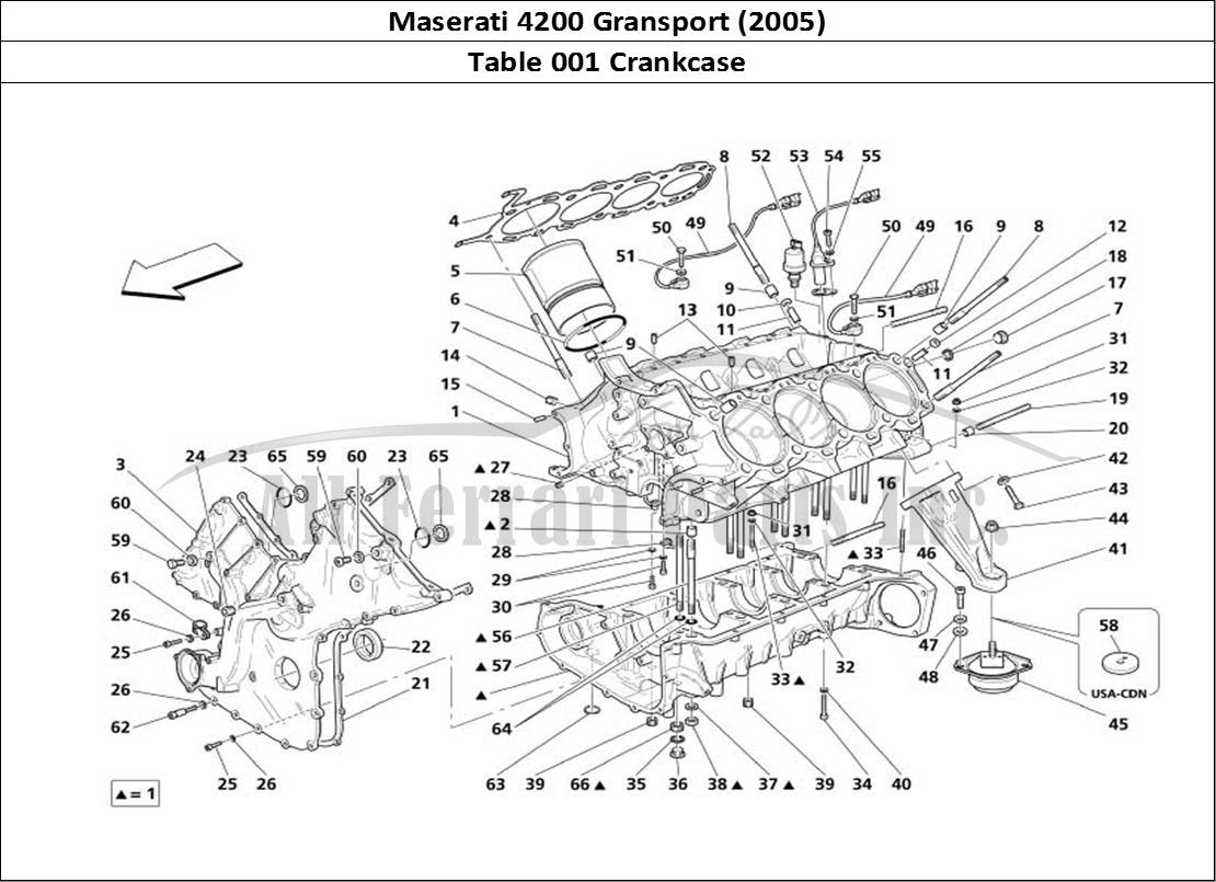 Ferrari Parts Maserati 4200 Gransport (2005) Page 001 Crankcase