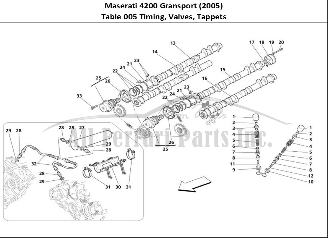 Ferrari Parts Maserati 4200 Gransport (2005) Page 005 Timing - Tappets