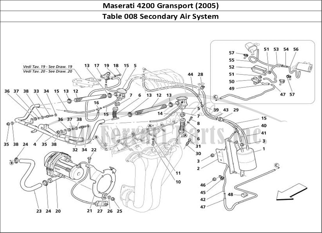 Ferrari Parts Maserati 4200 Gransport (2005) Page 008 Secondary Air System