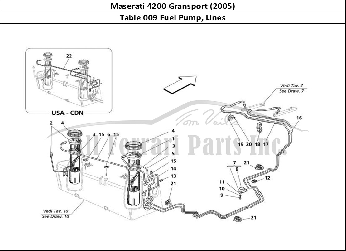 Ferrari Parts Maserati 4200 Gransport (2005) Page 009 Fuel Pump and Pipes