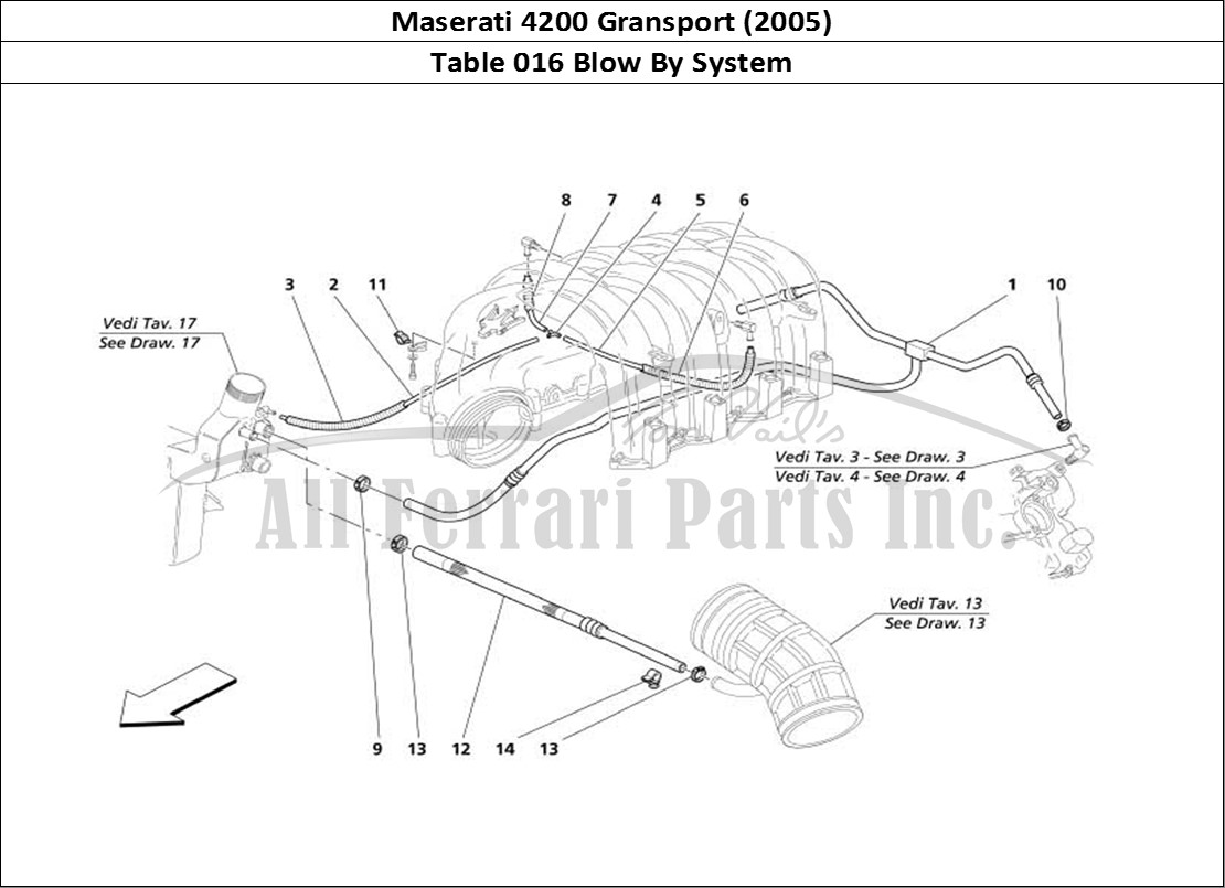 Ferrari Parts Maserati 4200 Gransport (2005) Page 016 Blow - By System