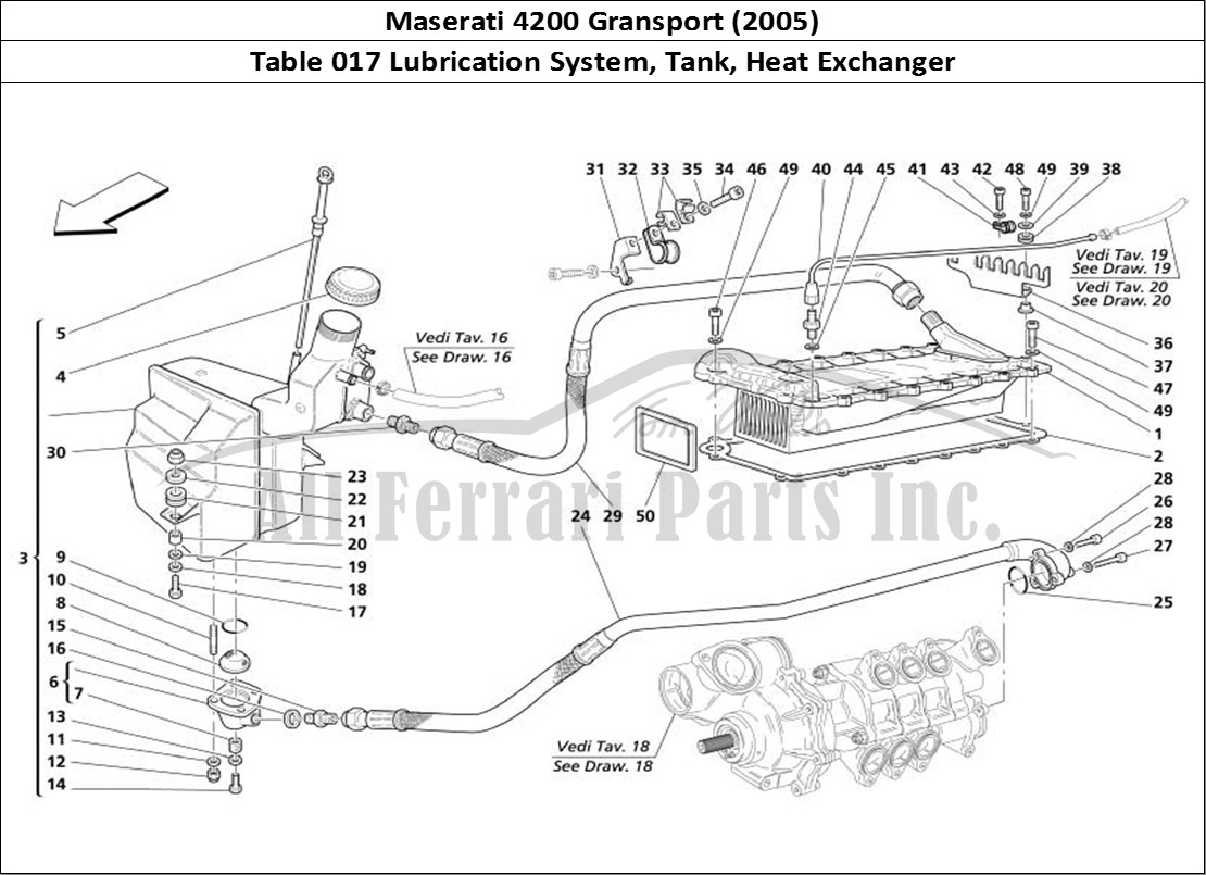 Ferrari Parts Maserati 4200 Gransport (2005) Page 017 Lubrication System - Tank
