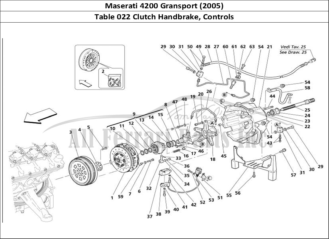 Ferrari Parts Maserati 4200 Gransport (2005) Page 022 Clutch and Controls