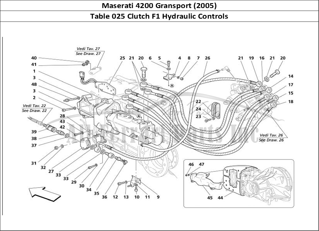 Ferrari Parts Maserati 4200 Gransport (2005) Page 025 F1 Clutch Hydraulic Contr