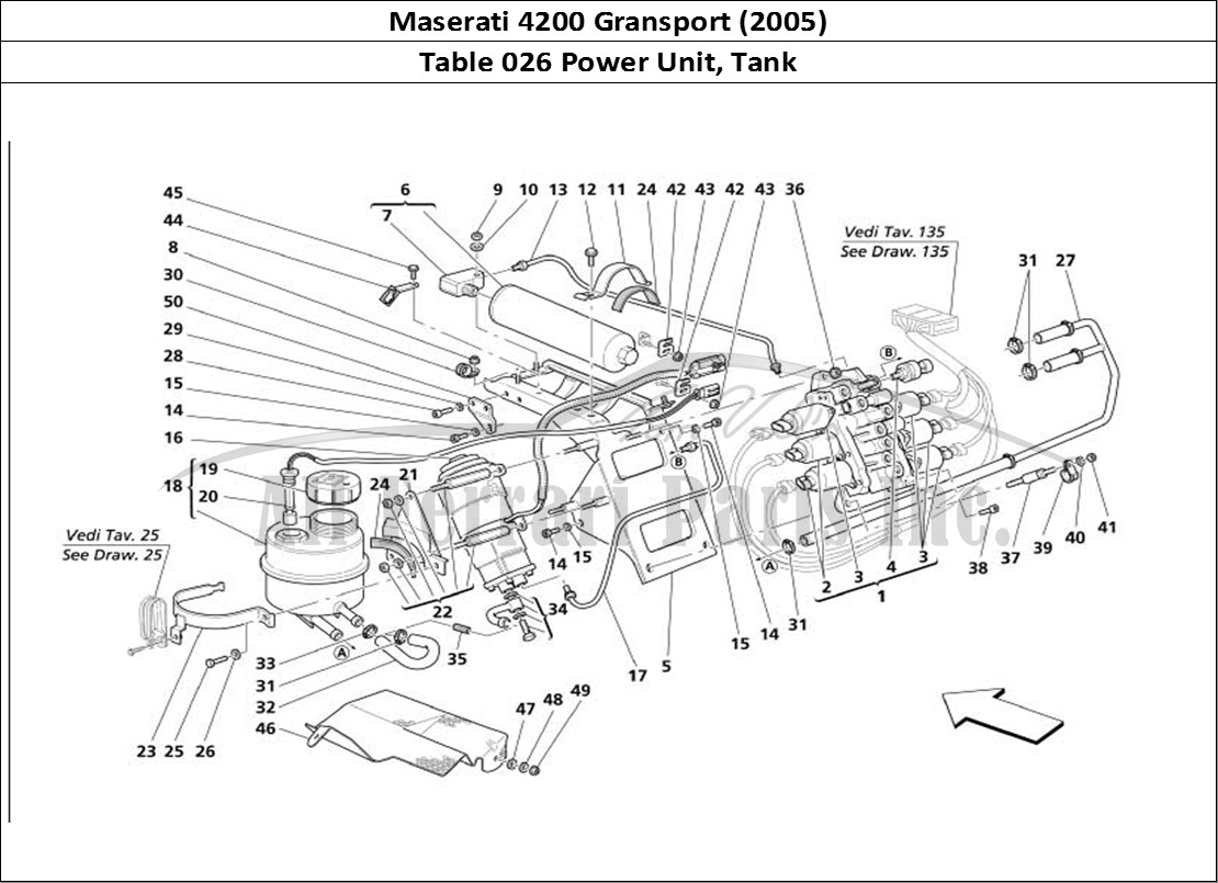 Ferrari Parts Maserati 4200 Gransport (2005) Page 026 Power Unit and Tank