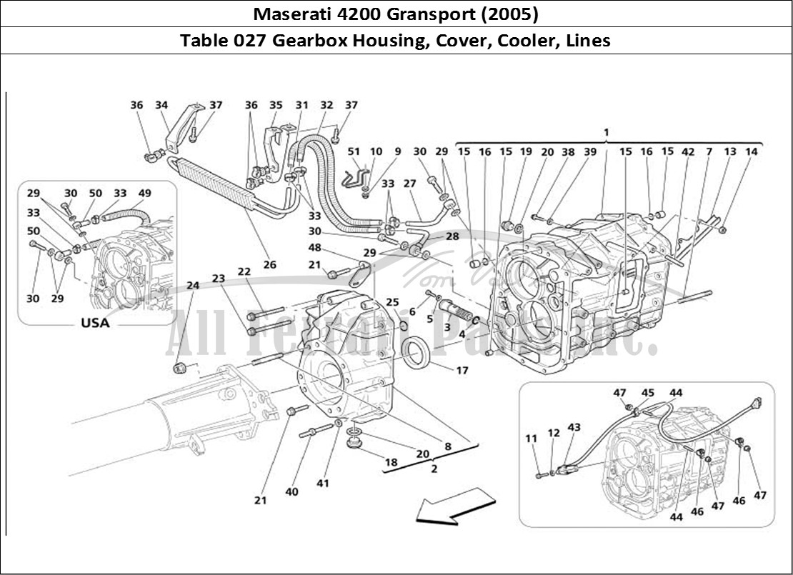 Ferrari Parts Maserati 4200 Gransport (2005) Page 027 Gearbox - Cover - Gearbox