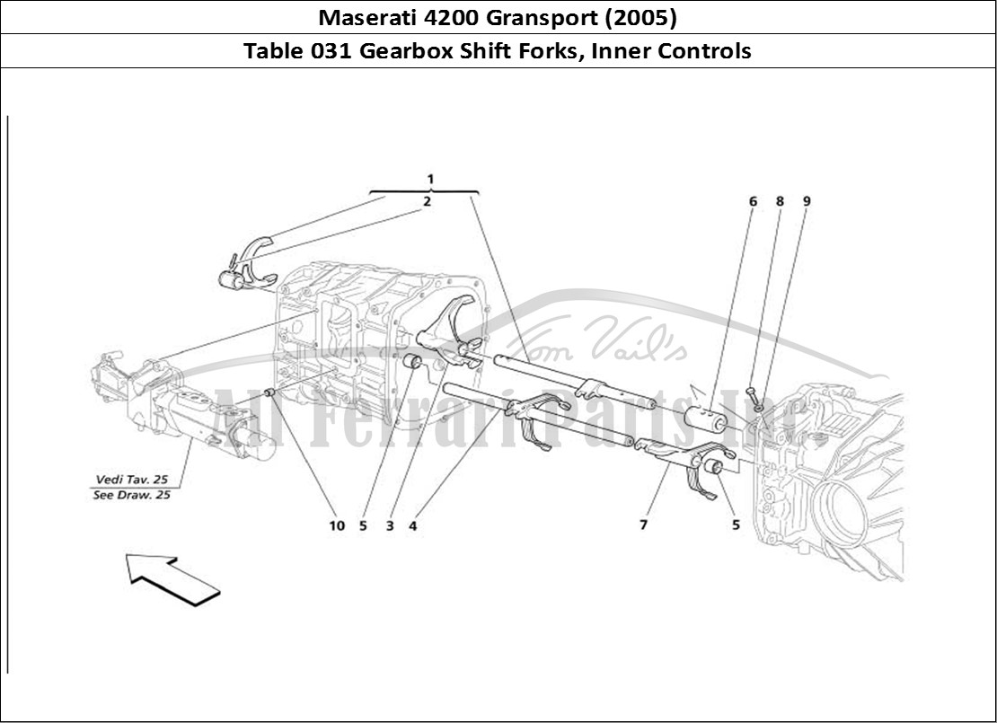 Ferrari Parts Maserati 4200 Gransport (2005) Page 031 Inner Gearbox Controls