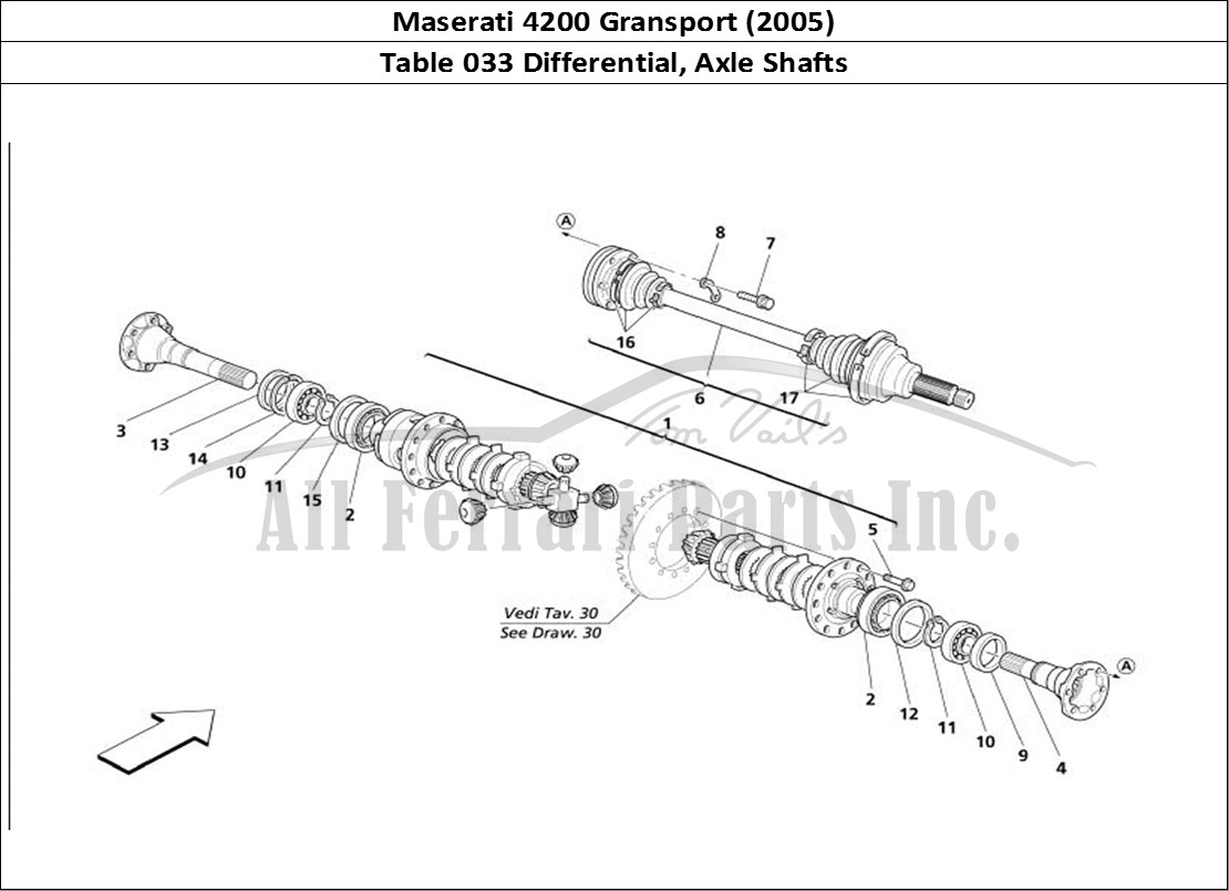 Ferrari Parts Maserati 4200 Gransport (2005) Page 033 Differential & Axle Shaft