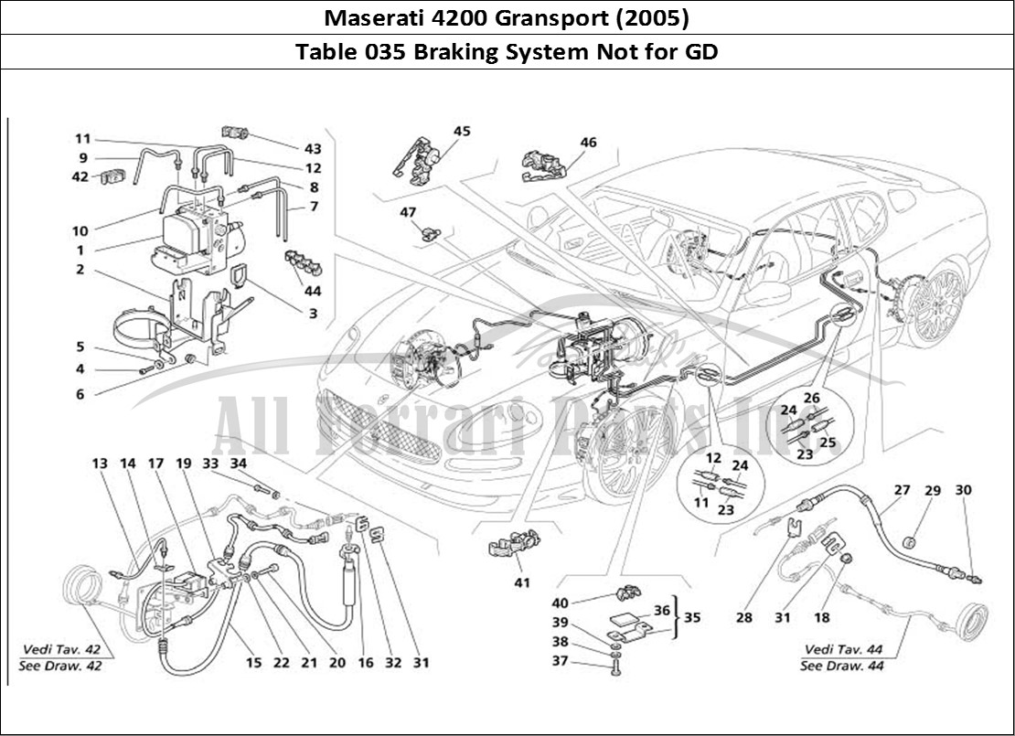 Ferrari Parts Maserati 4200 Gransport (2005) Page 035 Braking System -Not for G