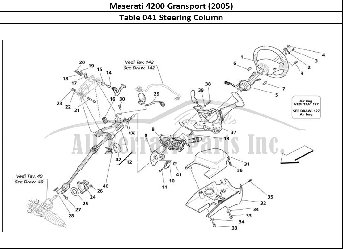 Ferrari Parts Maserati 4200 Gransport (2005) Page 041 Steering Column