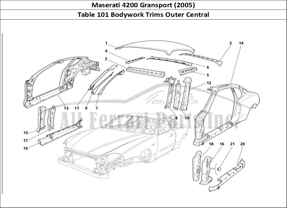 Ferrari Parts Maserati 4200 Gransport (2005) Page 101 Body Central Outer Trims
