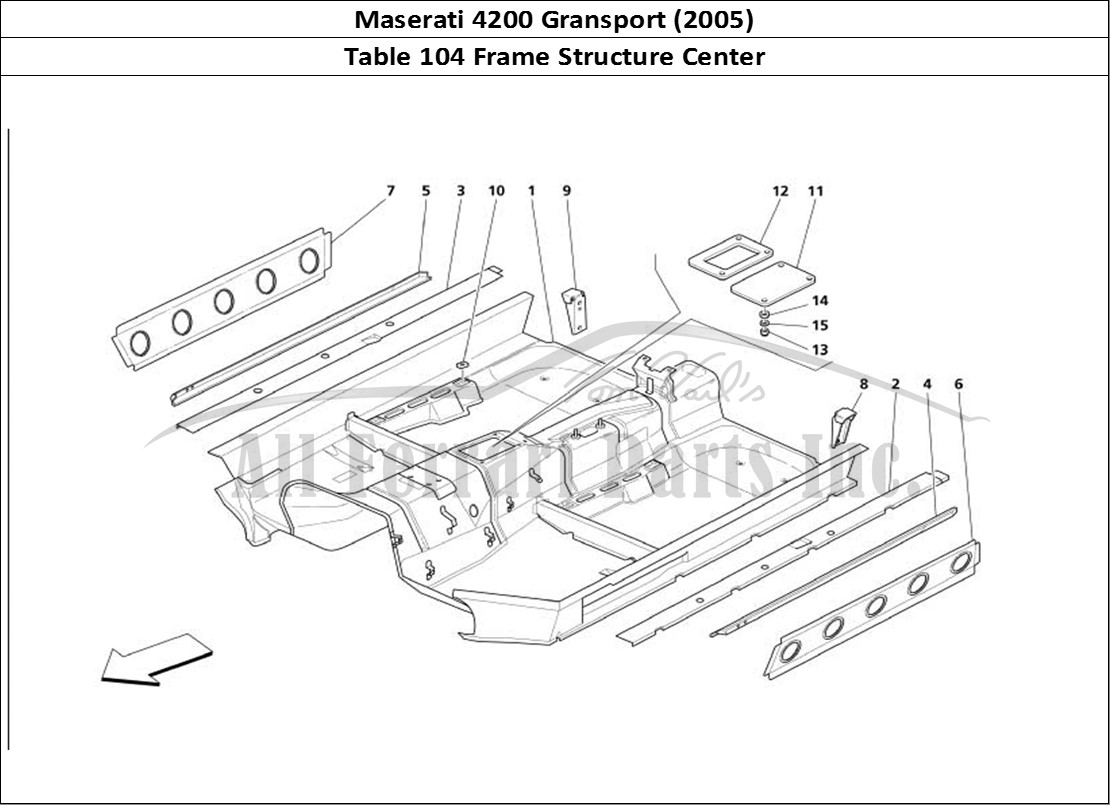 Ferrari Parts Maserati 4200 Gransport (2005) Page 104 Central Structure