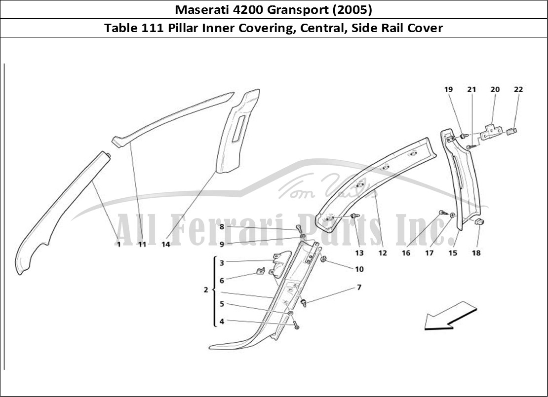Ferrari Parts Maserati 4200 Gransport (2005) Page 111 Inner Covering - Central