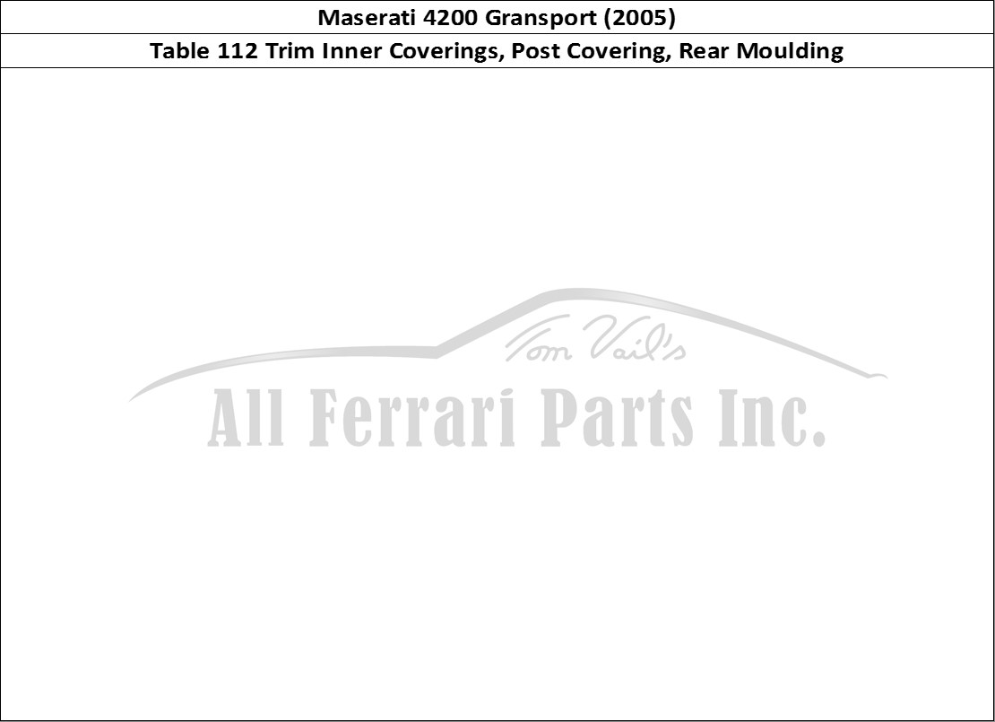 Ferrari Parts Maserati 4200 Gransport (2005) Page 112 Inner Coverings - Post Co