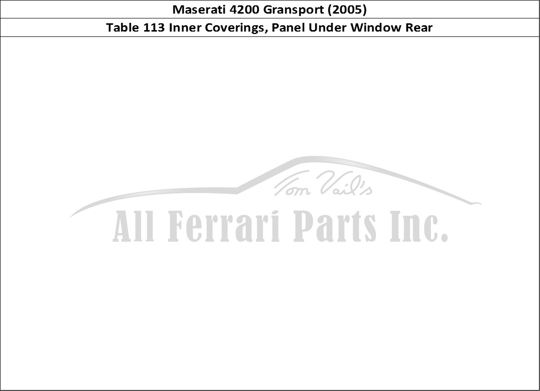 Ferrari Parts Maserati 4200 Gransport (2005) Page 113 Inner Coverings - Rear Un