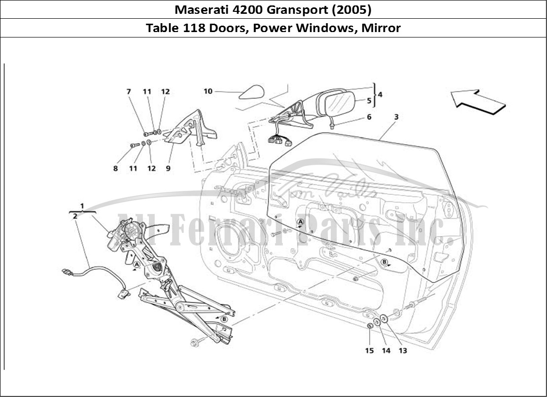 Ferrari Parts Maserati 4200 Gransport (2005) Page 118 Doors - Power Window and