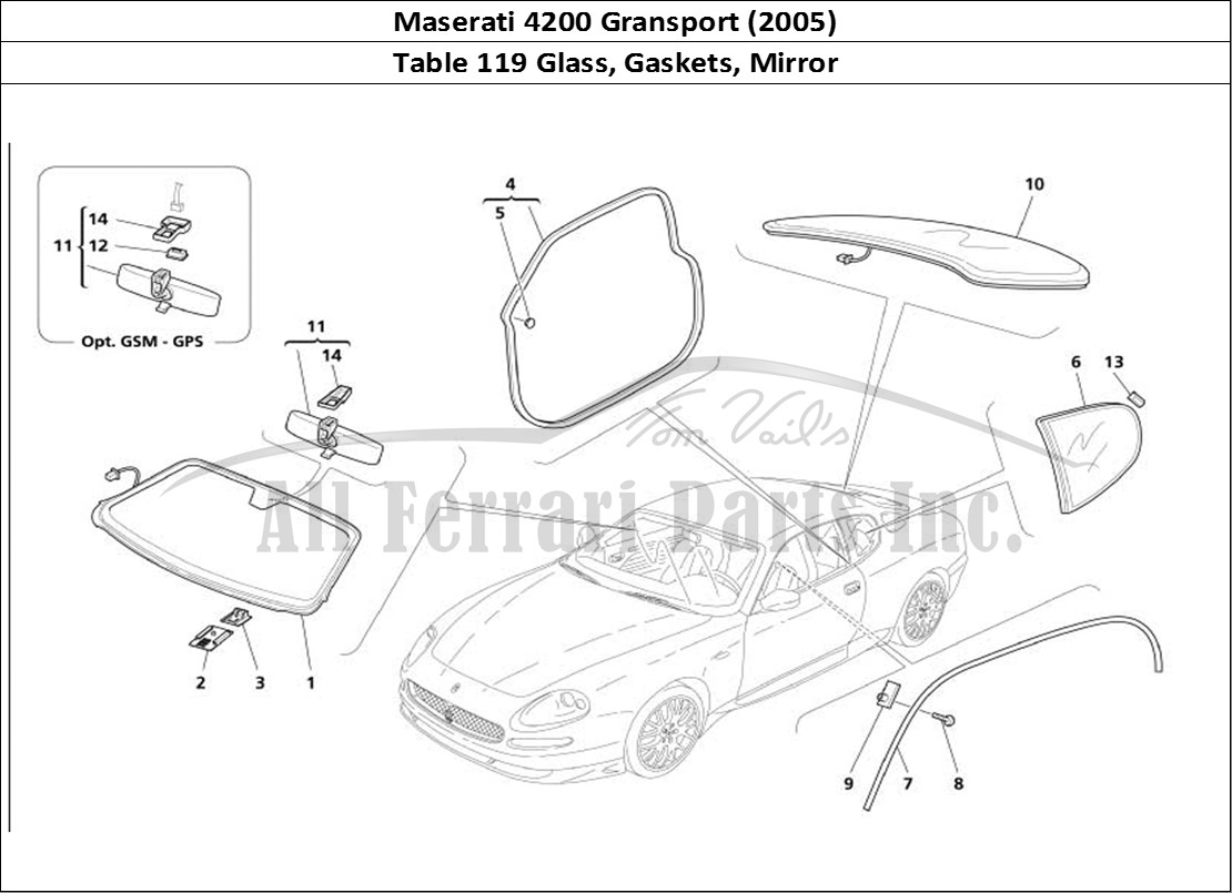Ferrari Parts Maserati 4200 Gransport (2005) Page 119 Glasses - Gaskets and Inn