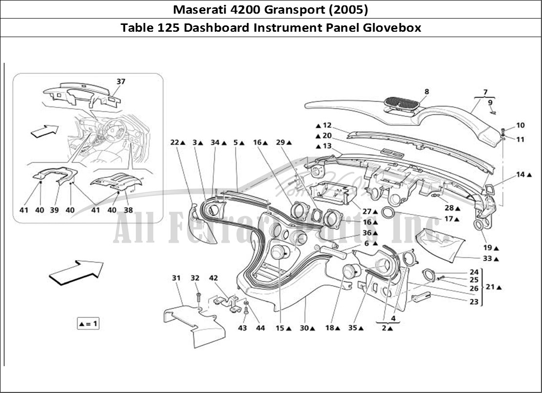 Ferrari Parts Maserati 4200 Gransport (2005) Page 125 Dashboard Drawer