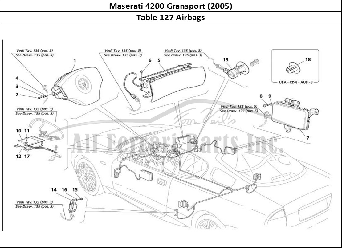 Ferrari Parts Maserati 4200 Gransport (2005) Page 127 Air-Bags