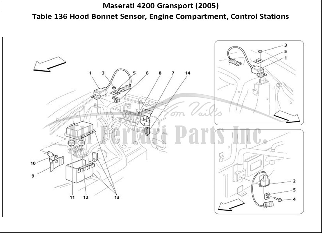 Ferrari Parts Maserati 4200 Gransport (2005) Page 136 Engine Bonnet Sensor and