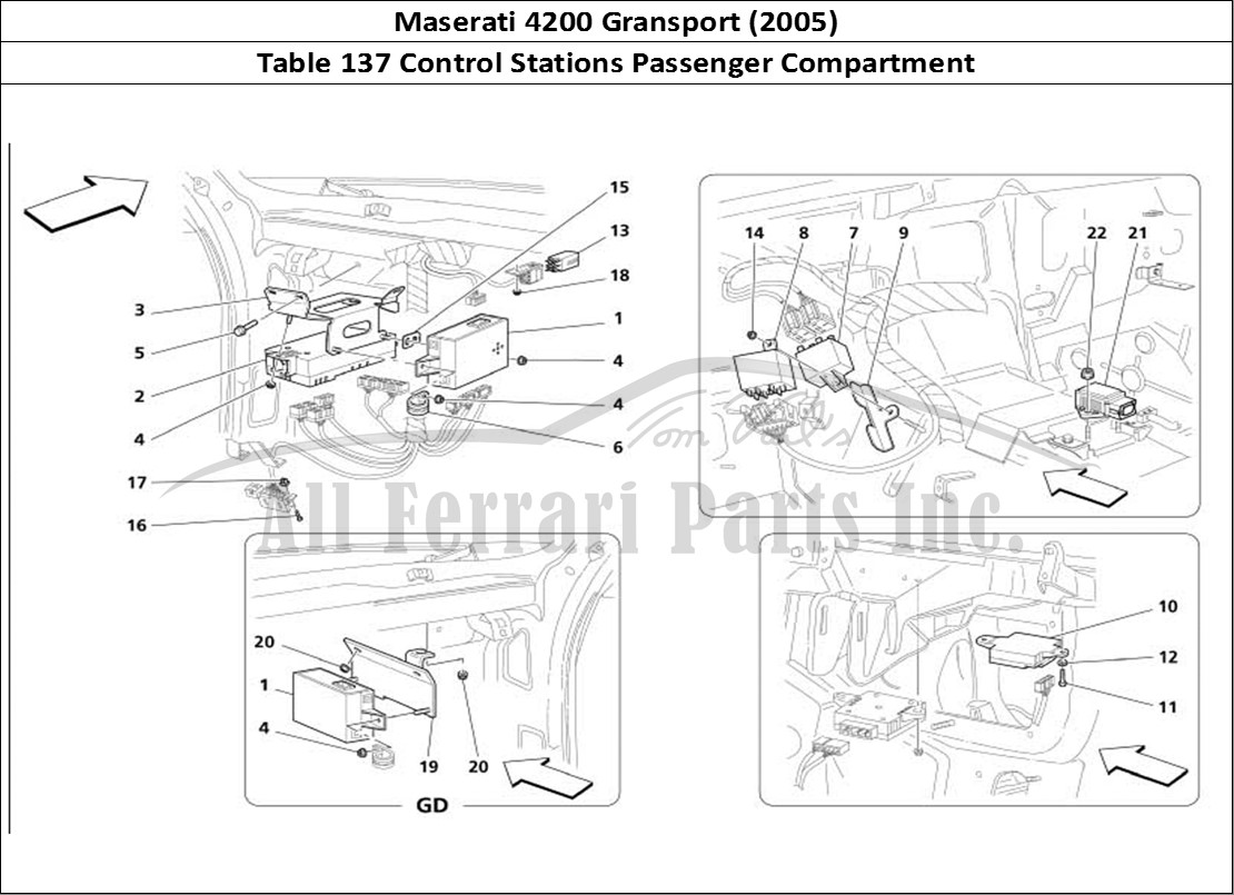 Ferrari Parts Maserati 4200 Gransport (2005) Page 137 Front Passengers Compartm
