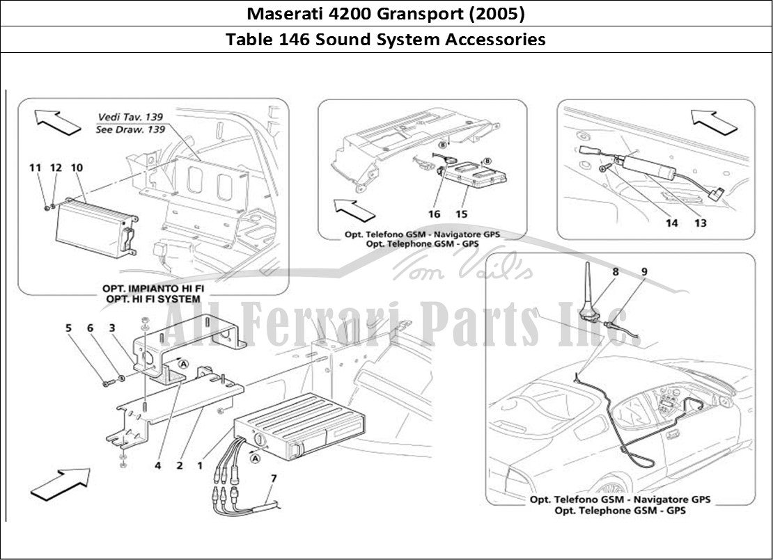Ferrari Parts Maserati 4200 Gransport (2005) Page 146 Stereo Equipment - Acceso