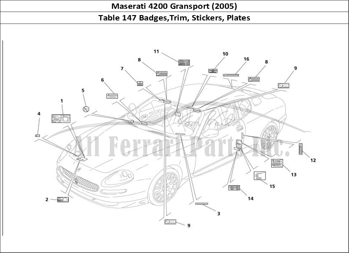 Ferrari Parts Maserati 4200 Gransport (2005) Page 147 Plates