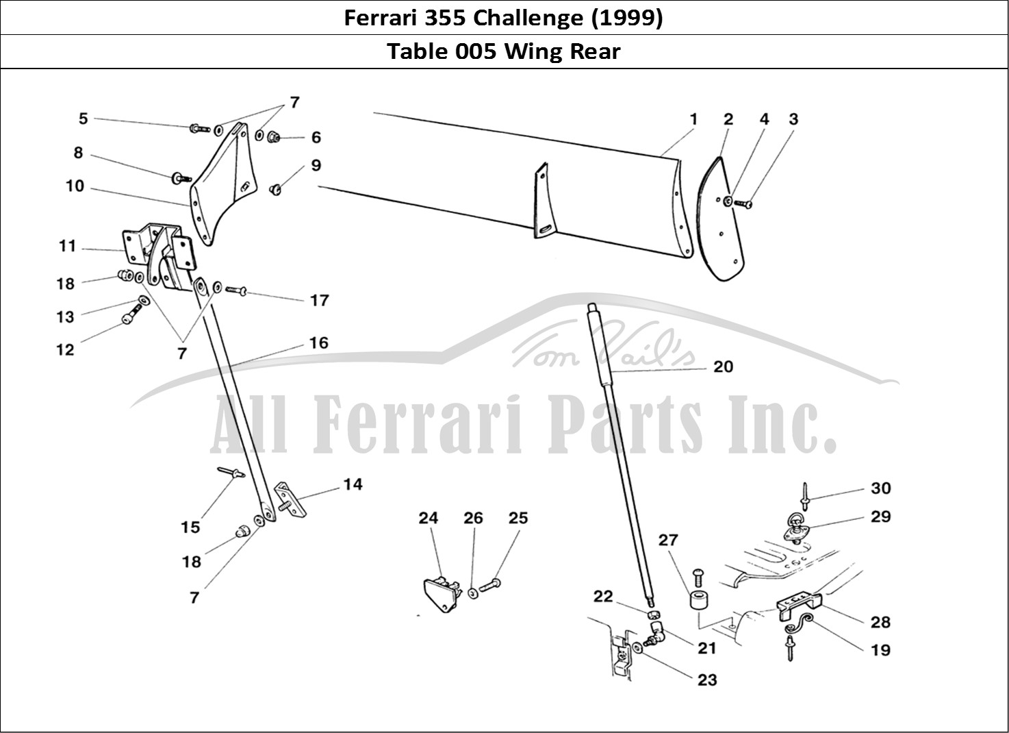 Ferrari Parts Ferrari 355 Challenge (1999) Page 005 Rear Wing
