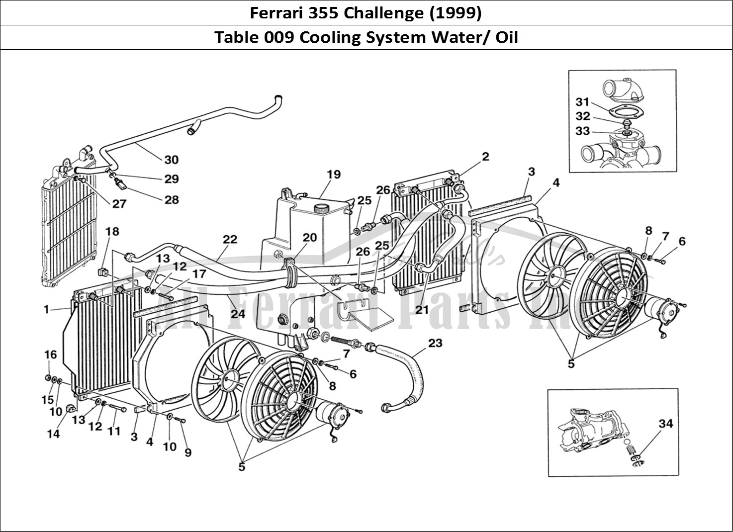 Ferrari Parts Ferrari 355 Challenge (1999) Page 009 Lubrication/Cooling