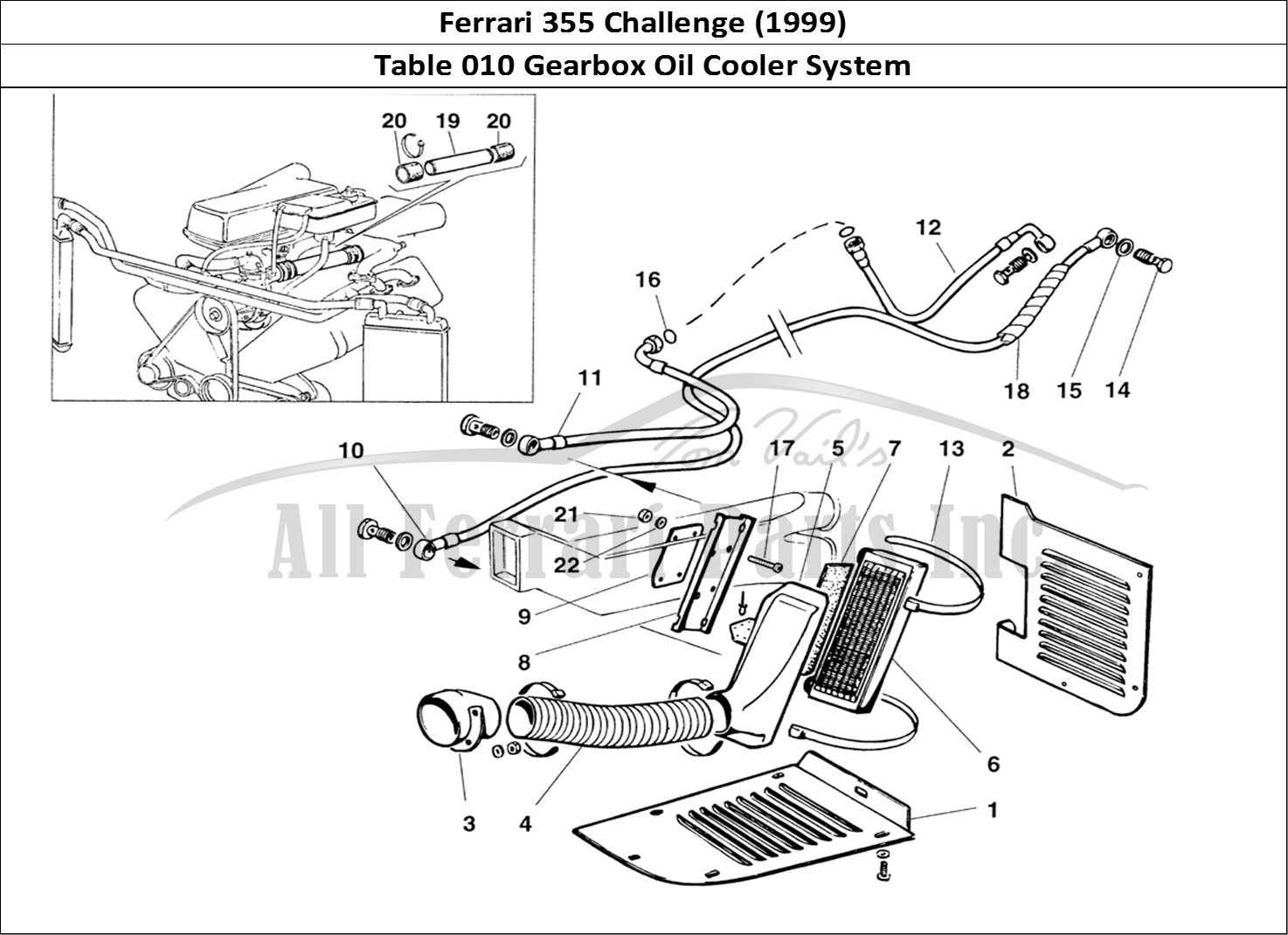 Ferrari Parts Ferrari 355 Challenge (1999) Page 010 Gearbox Oil Cooling Syste