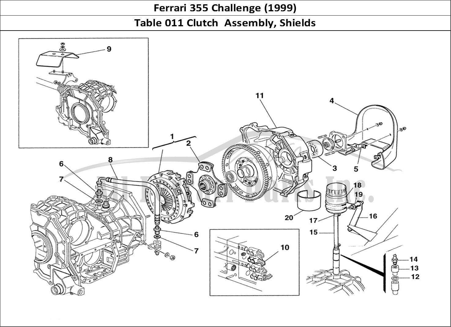 Ferrari Parts Ferrari 355 Challenge (1999) Page 011 Clutch Assembly and Heat