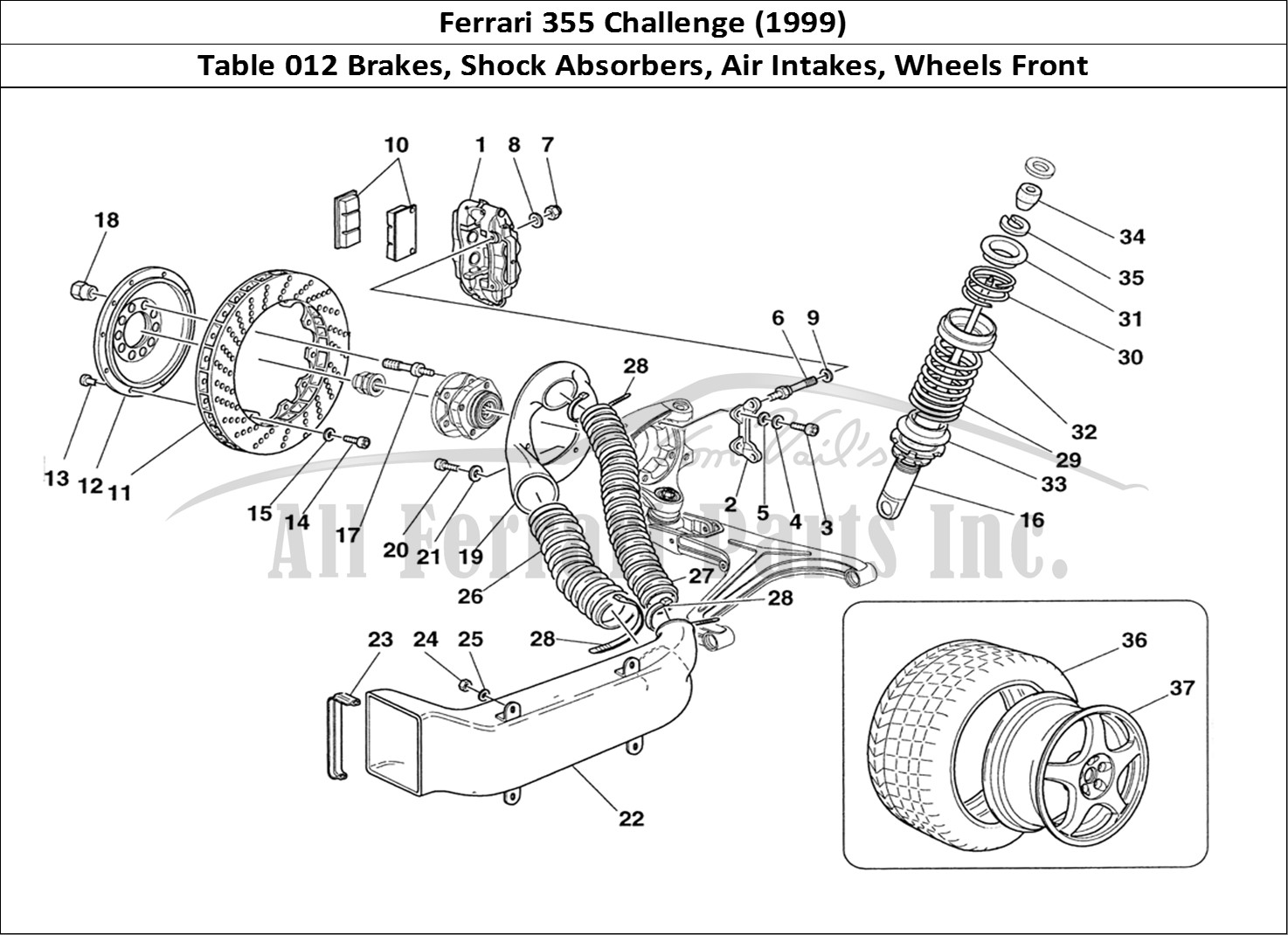 Ferrari Parts Ferrari 355 Challenge (1999) Page 012 Brakes - Shock-Absorbers