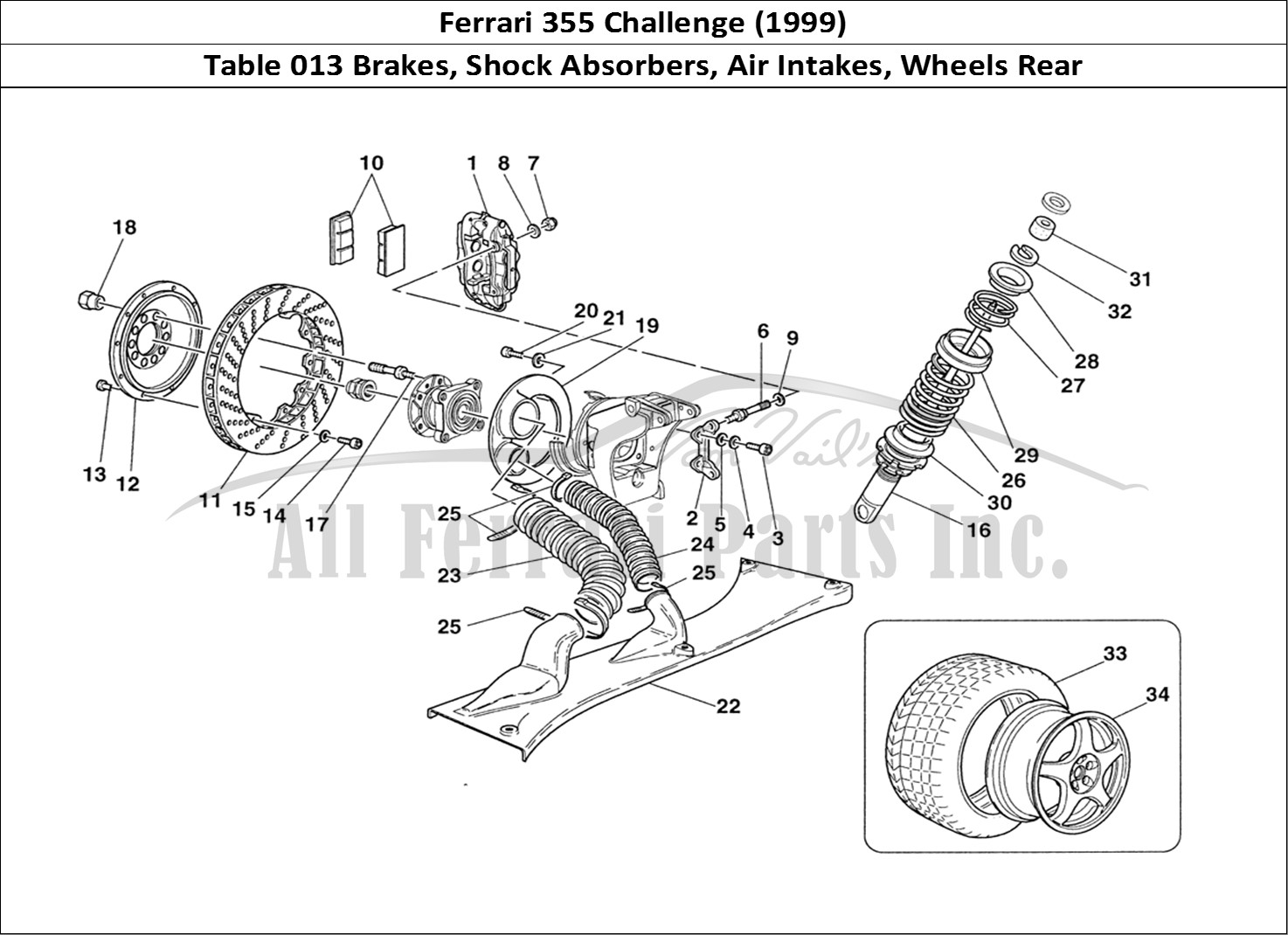 Ferrari Parts Ferrari 355 Challenge (1999) Page 013 Brakes - Shock-Absorbers