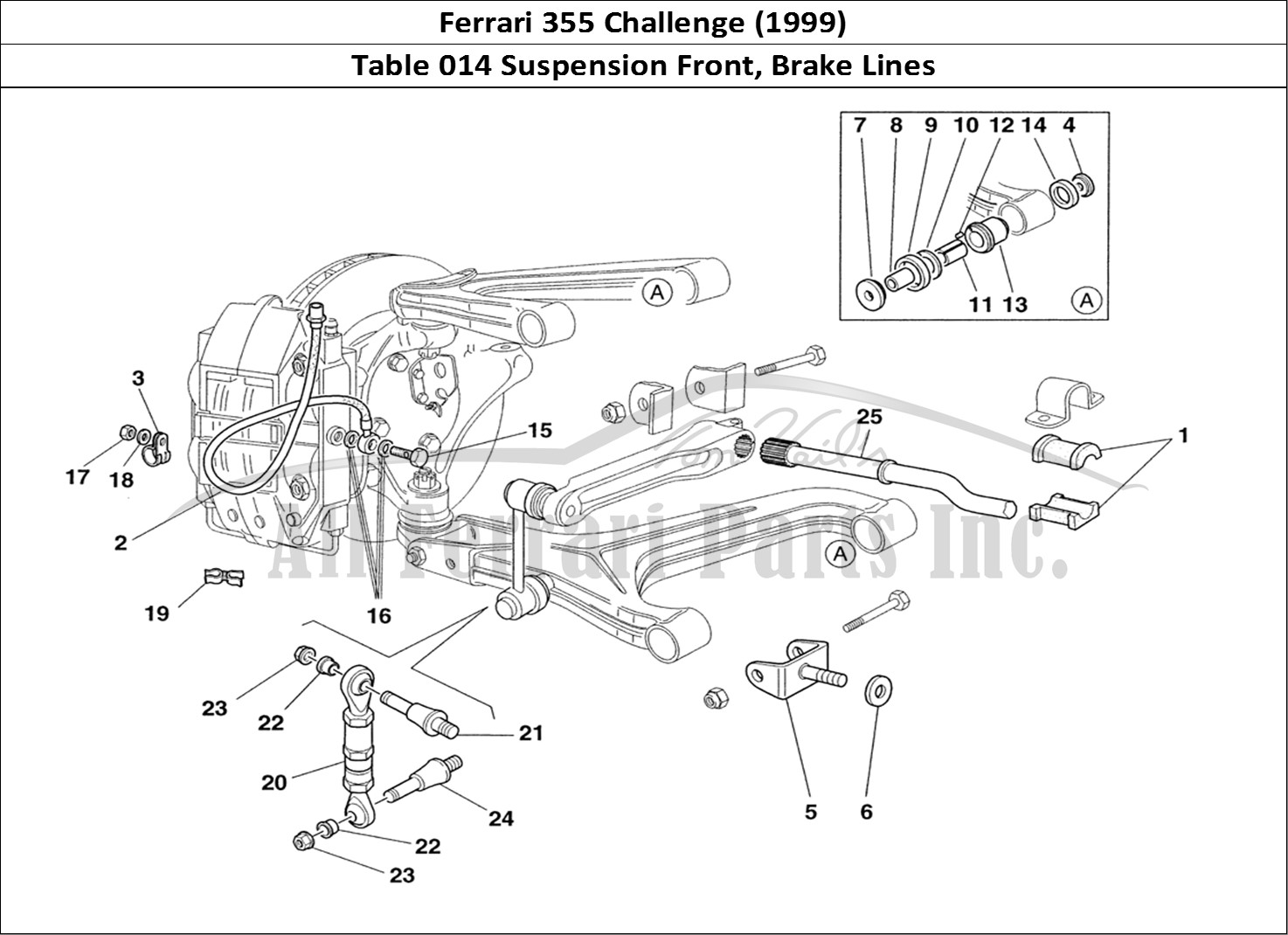 Ferrari Parts Ferrari 355 Challenge (1999) Page 014 Front Suspension and Brak