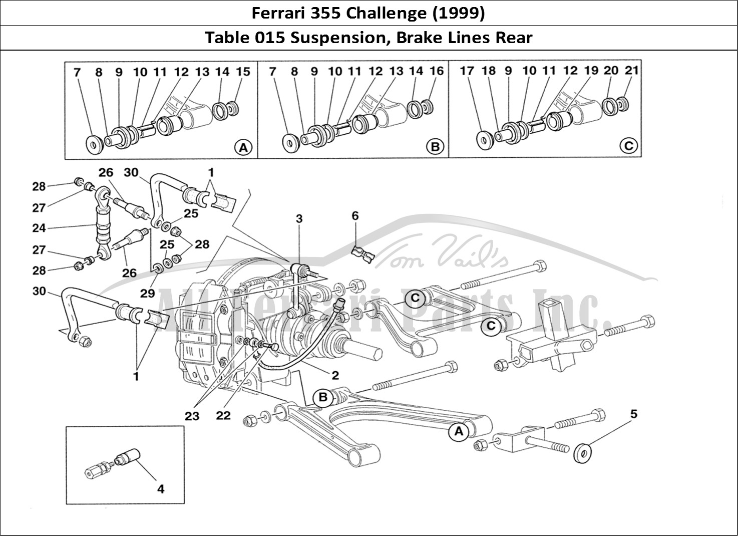 Ferrari Parts Ferrari 355 Challenge (1999) Page 015 Rear Suspension and Brake