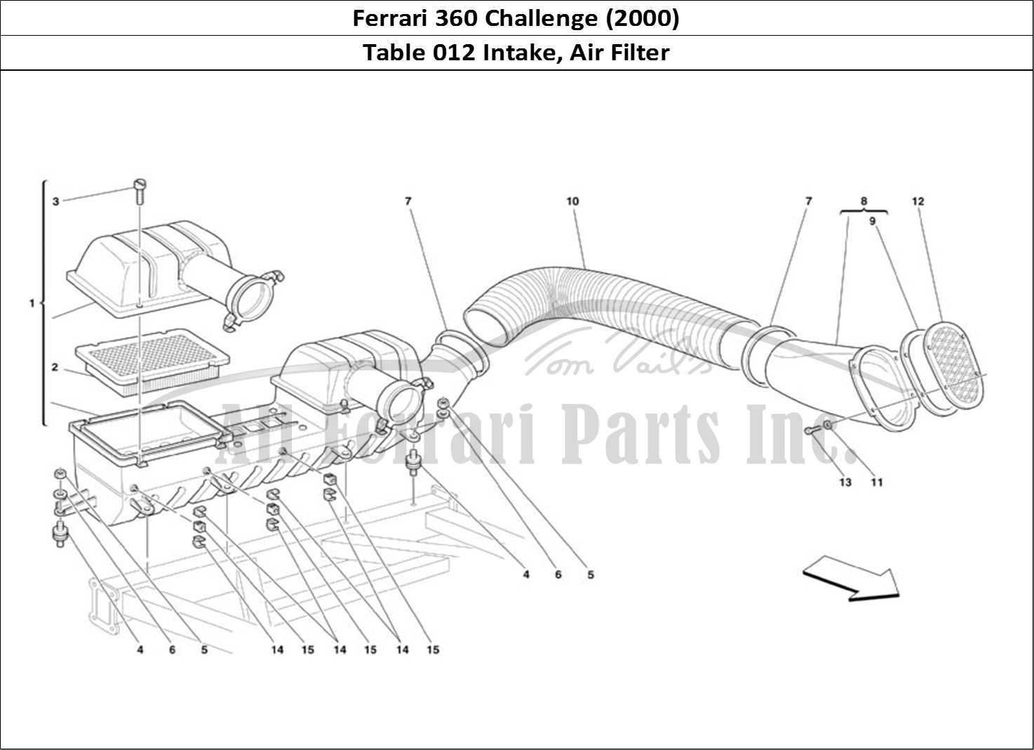 Ferrari Parts Ferrari 360 Challenge (2000) Page 012 Air Intake
