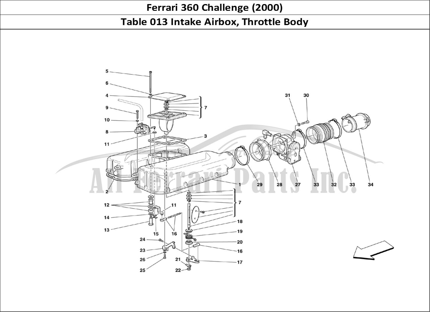 Ferrari Parts Ferrari 360 Challenge (2000) Page 013 Air Intake Manifold Cover