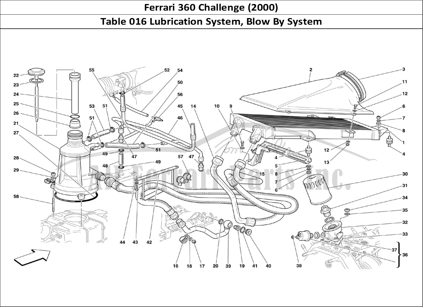 Ferrari Parts Ferrari 360 Challenge (2000) Page 016 Lubrication System and Bl