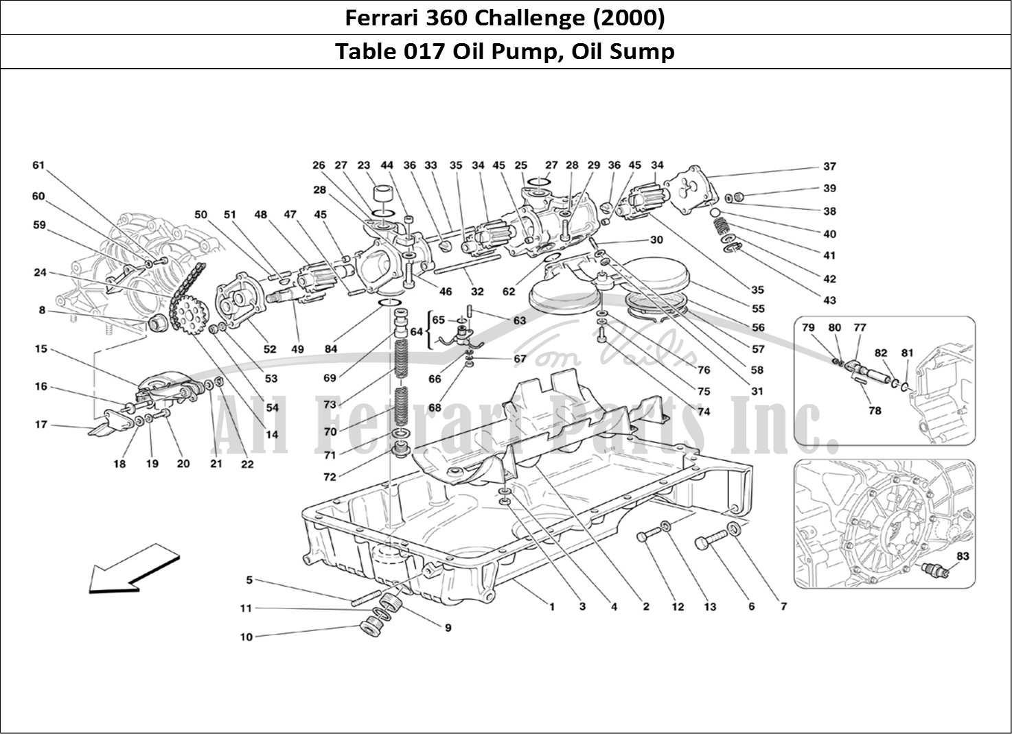 Ferrari Parts Ferrari 360 Challenge (2000) Page 017 Pumps and Oil Sump