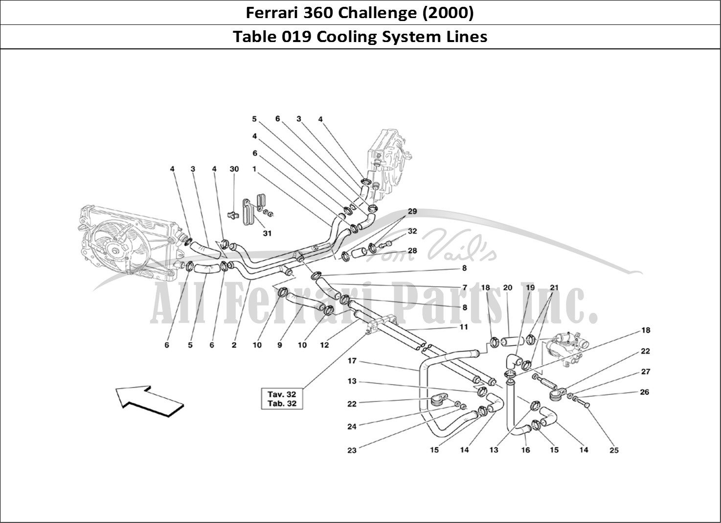 Ferrari Parts Ferrari 360 Challenge (2000) Page 019 Cooling System