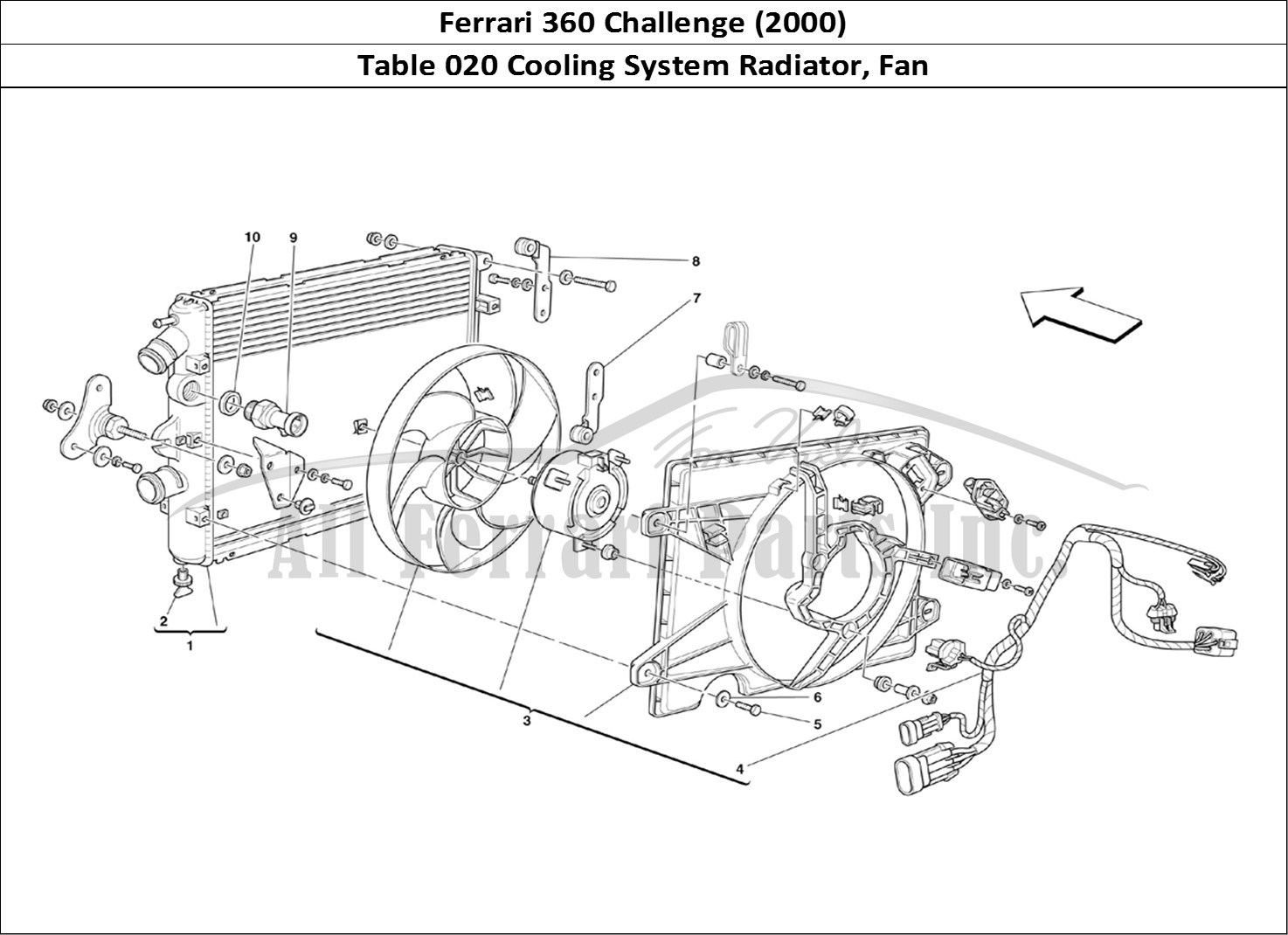 Ferrari Parts Ferrari 360 Challenge (2000) Page 020 Cooling System Radiators