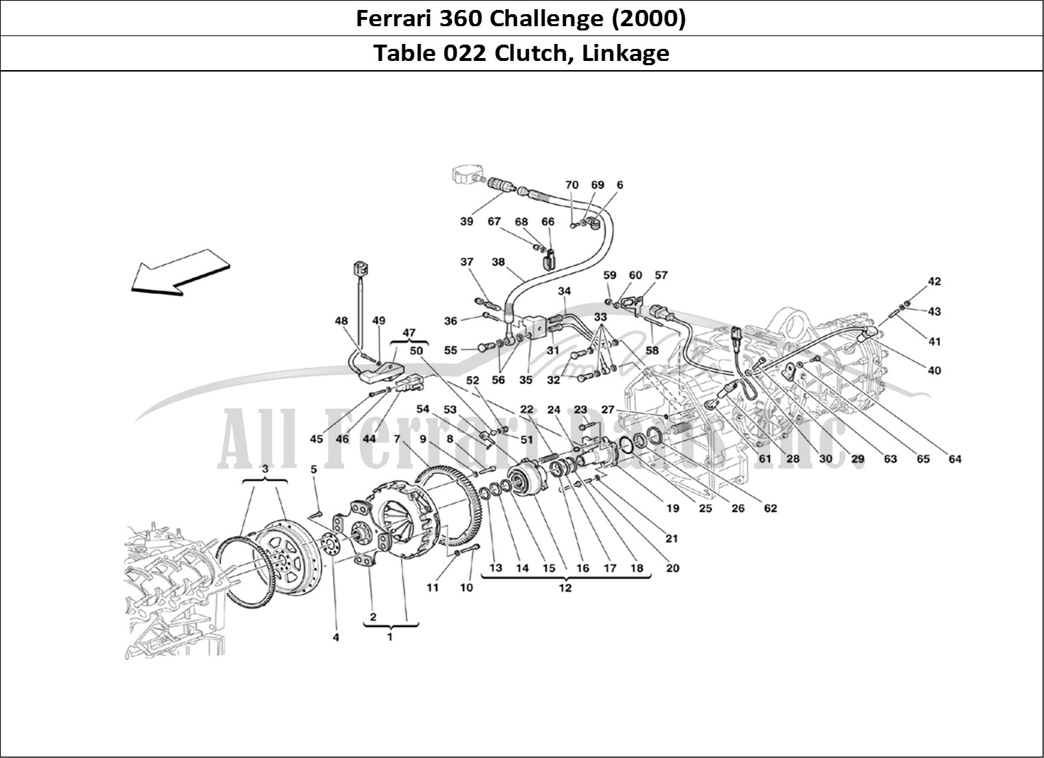 Ferrari Parts Ferrari 360 Challenge (2000) Page 022 Clutch and Controls