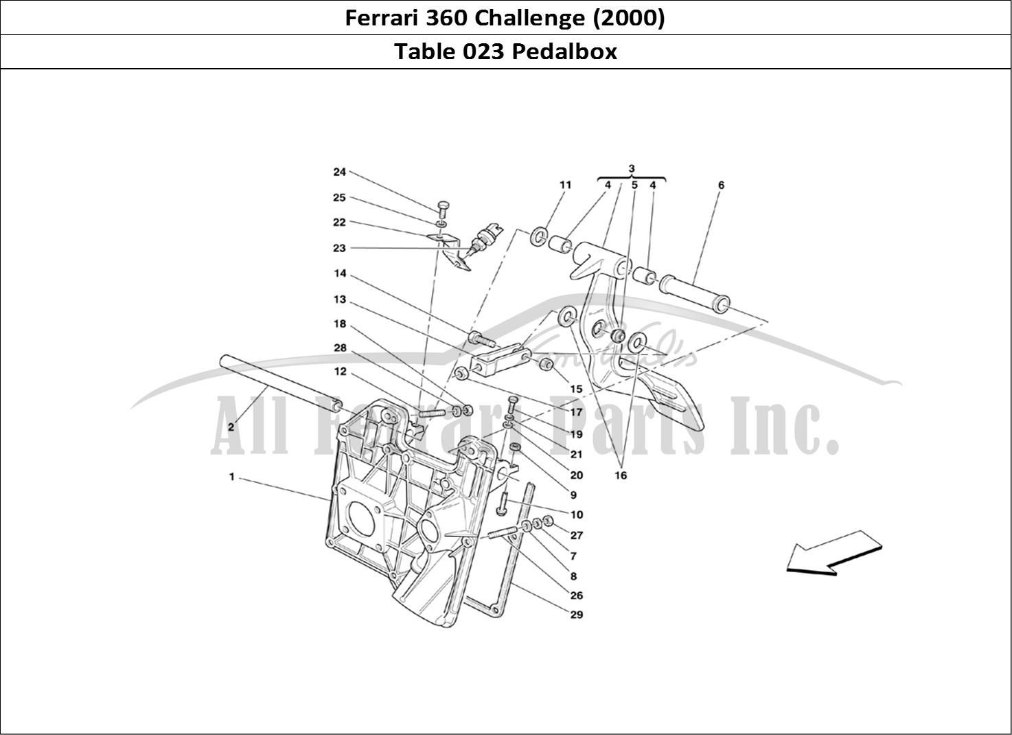 Ferrari Parts Ferrari 360 Challenge (2000) Page 023 Pedals