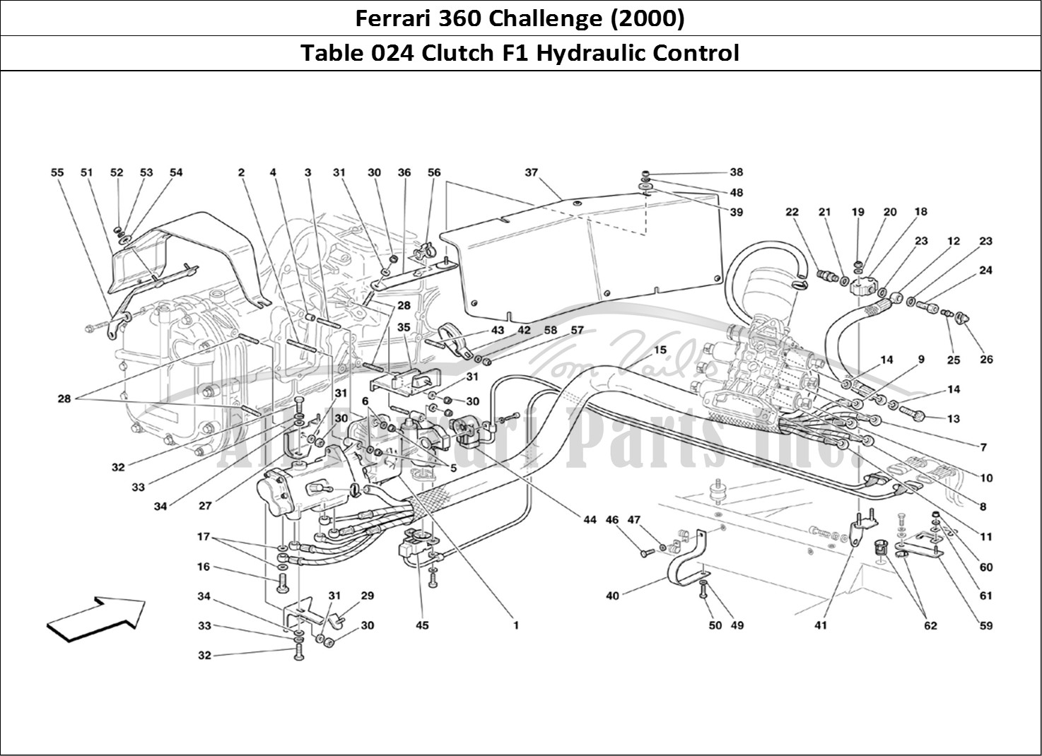 Ferrari Parts Ferrari 360 Challenge (2000) Page 024 F1 Clutch Hydraulic Contr