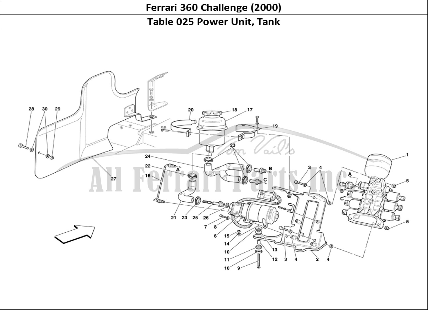 Ferrari Parts Ferrari 360 Challenge (2000) Page 025 Power Unit and Tank