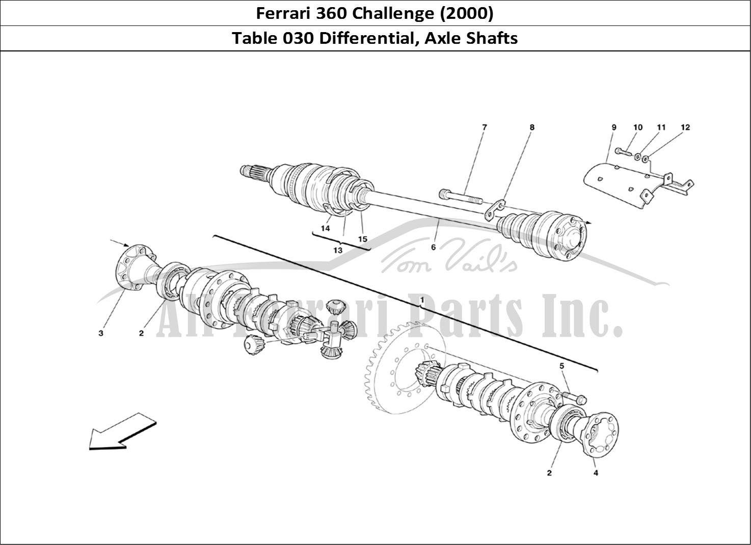 Ferrari Parts Ferrari 360 Challenge (2000) Page 030 Differential & Axle Shaft
