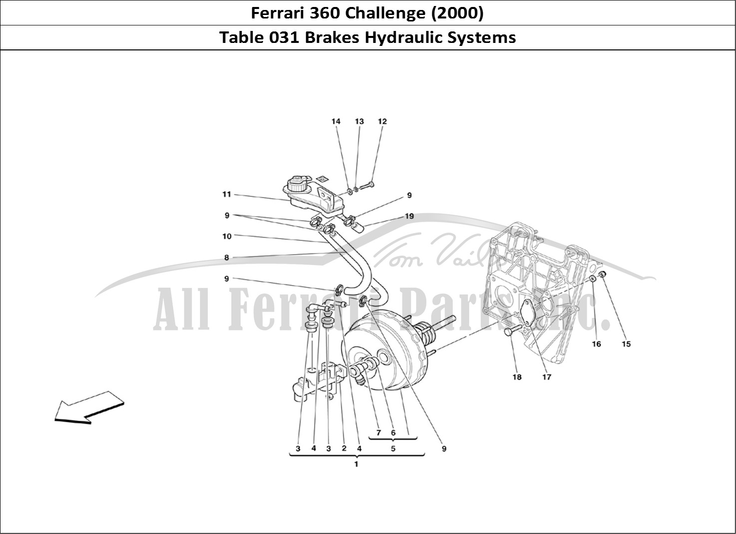 Ferrari Parts Ferrari 360 Challenge (2000) Page 031 Brakes Hydraulic Controls