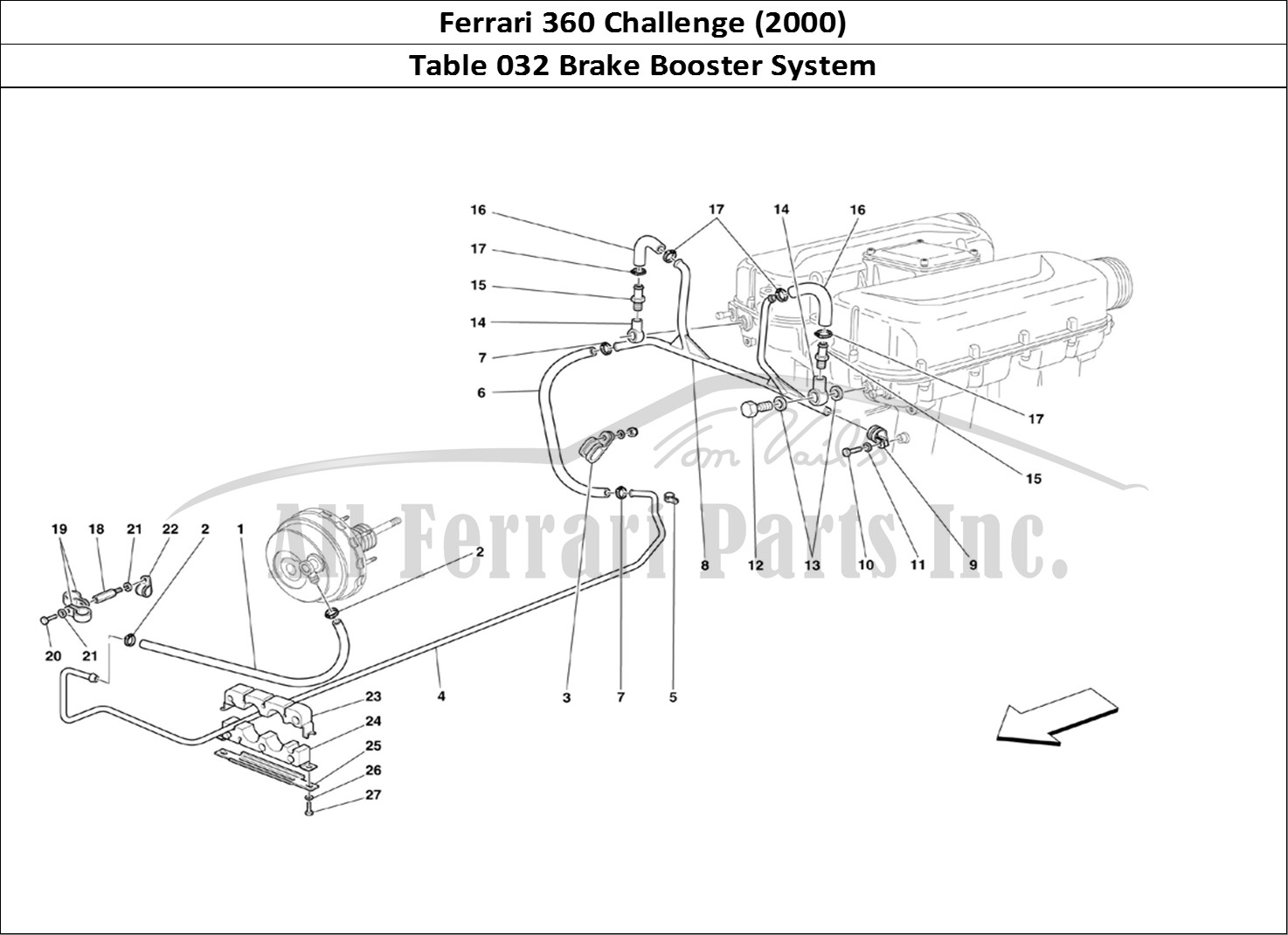Ferrari Parts Ferrari 360 Challenge (2000) Page 032 Brake Booster System